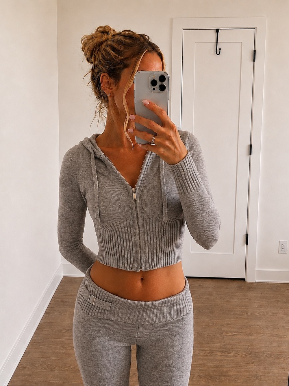 Frankies Bikinis Aimee Cloud Knit Zip Up Hoodie
